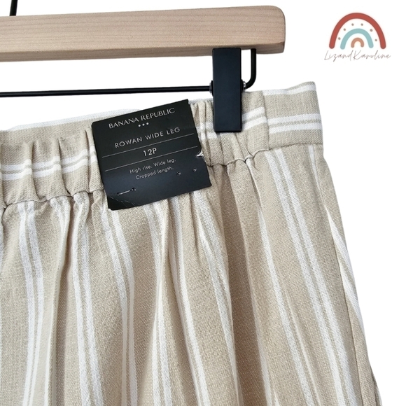 New! Banana Republic Rowan Wide Leg High Waist Cropped Pull On Pants 12 Petite - Picture 7 of 9